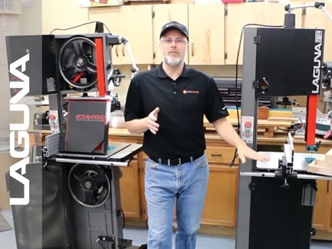 Laguna 14|BX Bandsaw side profile showing vertical cutting capacity and frame structure