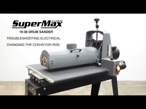 Laguna SuperMax 19-38 Drum Sander SUPMX-71938-D product overview display with specifications