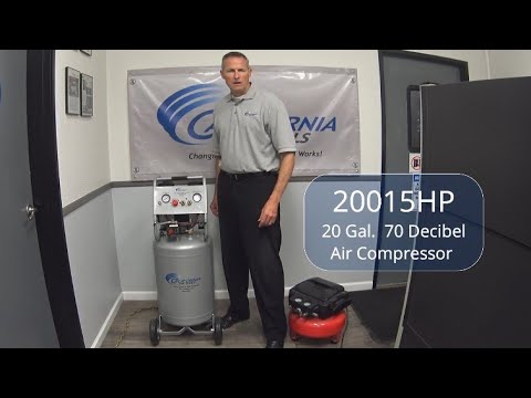 California Air Tools 20015HP Ultra Quiet 1.5 Hp High Pressure Air Compressor setup and operation demonstration with user