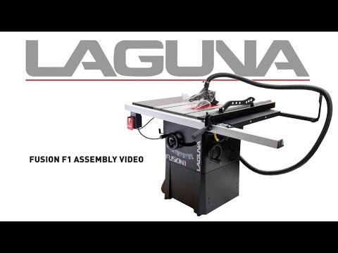 Laguna F1 Fusion Tablesaw MTSF132110150-0130 in workshop demonstration showing professional cutting performance