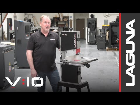 Laguna V:10 Bandsaw MBAND10V10 in use demonstrating smooth cutting performance and operator control