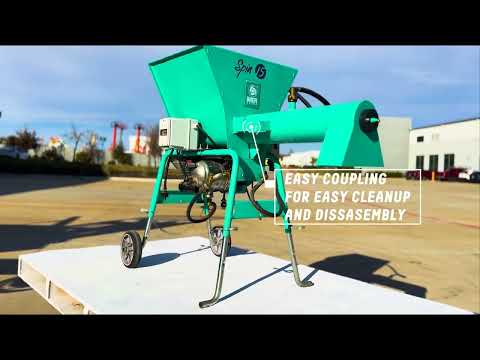 IMER SPIN 15 Continuous Mixer 1106340 portable jobsite mixing machine with durable steel frame, motor assembly, and continuous feed output system