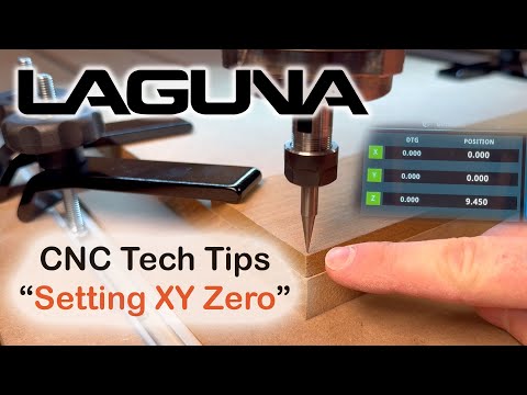 Laguna KX|24 KX2401 CNC router setup process showing zeroing and calibration