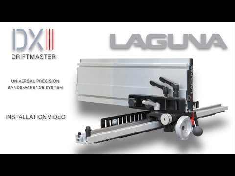 Laguna DXIII DriftMaster Fence System 110363 installed on table saw demonstrating smooth gliding fence alignment and user operation