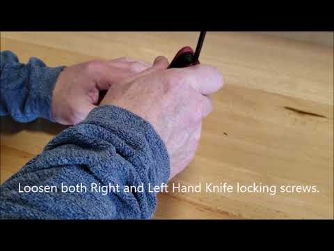 Safety Speed Scoring System for 7400 and 7400XL Panel Saw 740090 close-up of scoring unit with adjustment knob for fine-tuning scoring depth and alignment.