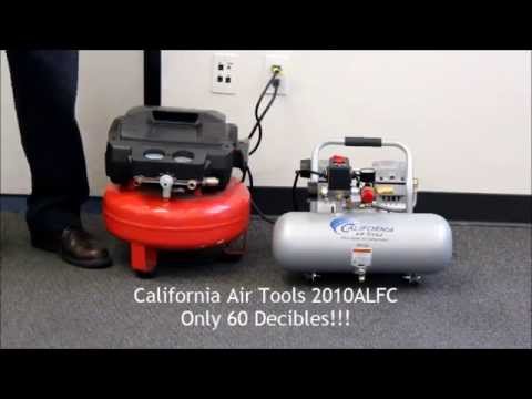 California Air Tools 2010ALFC Ultra Quiet 1.0 Hp, Oil-Free, Lightweight 2-Gallon Air Compressor (Industrial Series) in use with air tools