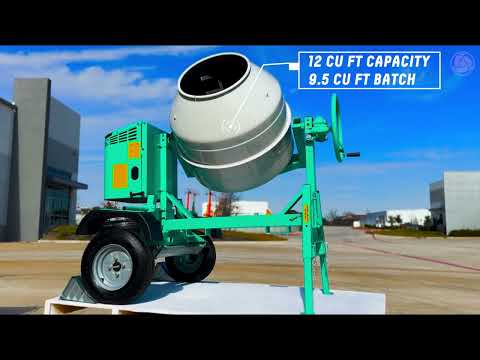 IMER WORKMAN 350 - Towable 9CF and 12CF Mixer portable contractor mixer with rugged transport wheels and dump wheel control system