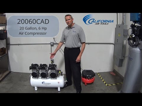 California Air Tools 20060CAD Powerful 6.0 Hp Ultra Quiet & Oil-Free 20 Gallon Air Compressor with Automatic Drain Valve in workshop application