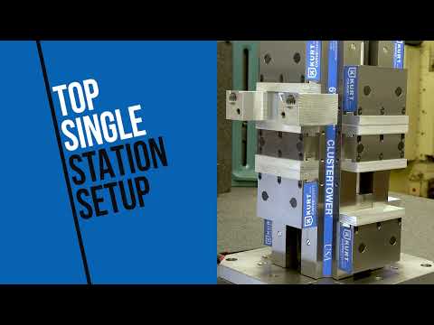 Kurt Machine Vise: 8-Station, 6.0000" Jaw Width, 11" Jaw Opening, Stationary Base, Precision CTTL65CS product overview image highlighting single-station setup capabilities, precision workholding performance, and efficient production machining configurations.