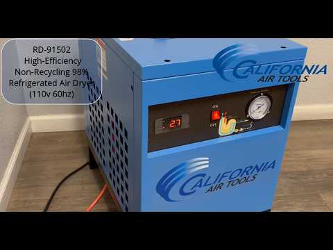 California Air Tools RD-91502 High-Efficiency Non-Recycling 98% Refrigerated Air Dryer product demonstration video thumbnail