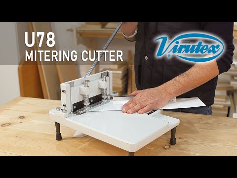 Virutex Mitering Cutter U78 For Clean Angled Cuts 5500000 in use cutting precise angles on panel corner with manual lever operation