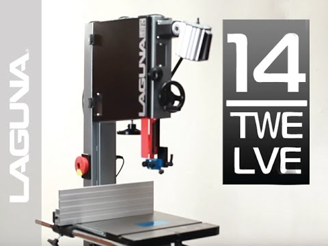 Laguna 14|12 Bandsaw MBAND1412-175 angled view highlighting steel frame and cutting capacity