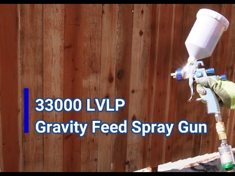 California Air Tools CAT-33000 LVLP Spray Gun with Gravity Feed Cup (Brand New) in-use demonstration applying finish with smooth spray pattern