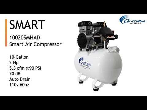 California Air Tools 10020SMHAD SMART Air Compressor with automatic drain valve and control panel display