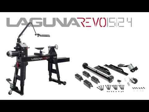 Laguna Revo 15|24 Lathe 415241 complete setup with optional stand and accessories for professional woodturning
