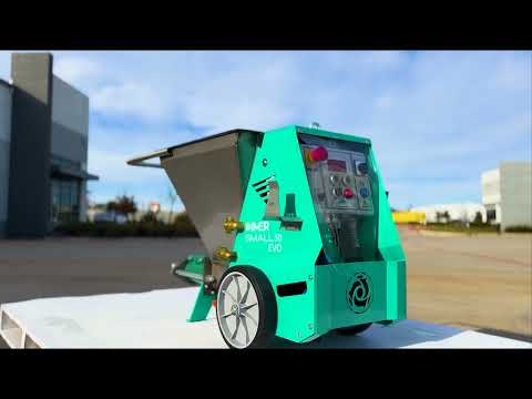 IMER MIGHTY SMALL 50 Rotor/Stator Pump operating on construction site demonstrating portable continuous pumping performance for professional material placement applications.