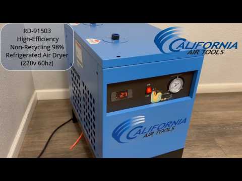 California Air Tools RD-91503 High-Efficiency Non-Recycling 98% Refrigerated Air Dryer product demonstration video thumbnail