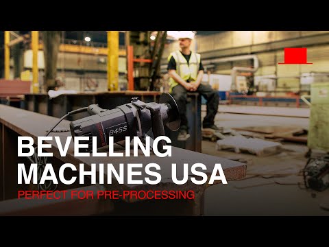 Euroboor B45S Beveling Machine product video preview showing professional portable beveling tool used for steel plate edge preparation