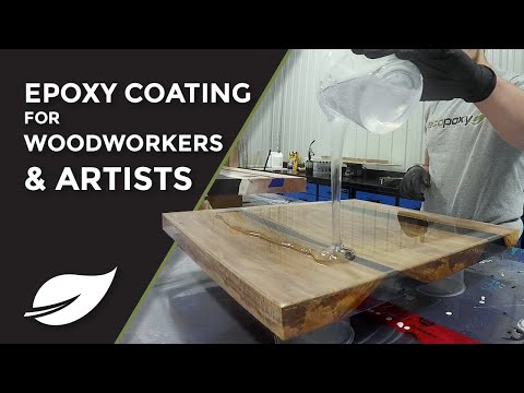 Tutorial demonstration showing epoxy coating techniques using Ecopoxy UVPoxy Epoxy Coating for Woodworkers & Artists.