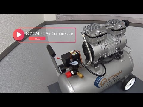California Air Tools 8010ALFC Ultra Quiet 1.0 Hp, Oil-Free, Lightweight Aluminum 8-Gallon Air Compressor (Industrial Series) close-up of motor and control panel