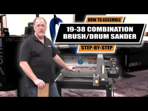 Laguna SuperMax 19-38 Combination Brush/Drum Sander 219383 operator demonstration during sanding process