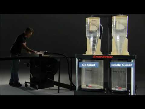 SawStop Overarm Dust Collection TSA-ODC dust capture system demonstrating above-table dust collection performance for cleaner and safer cutting environments.