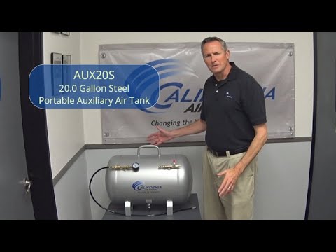 California Air Tools AUX20S 20 Gallon Steel Portable Auxiliary Air Tank product demonstration video thumbnail showing usage