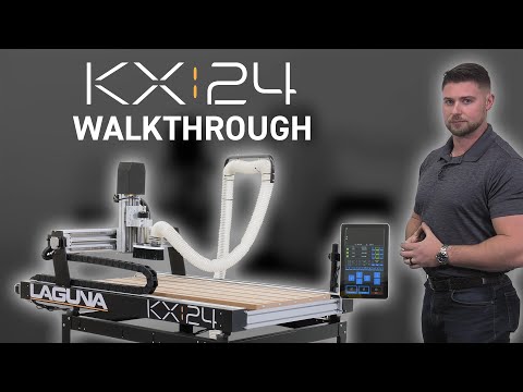 Laguna KX|24 KX2401 CNC router demonstrating feed and speed adjustments
