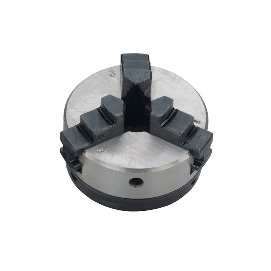 Proxxon three-jaw chuck for the DB 250 woodturning lathe, SKU 27026, for holding round workpieces.