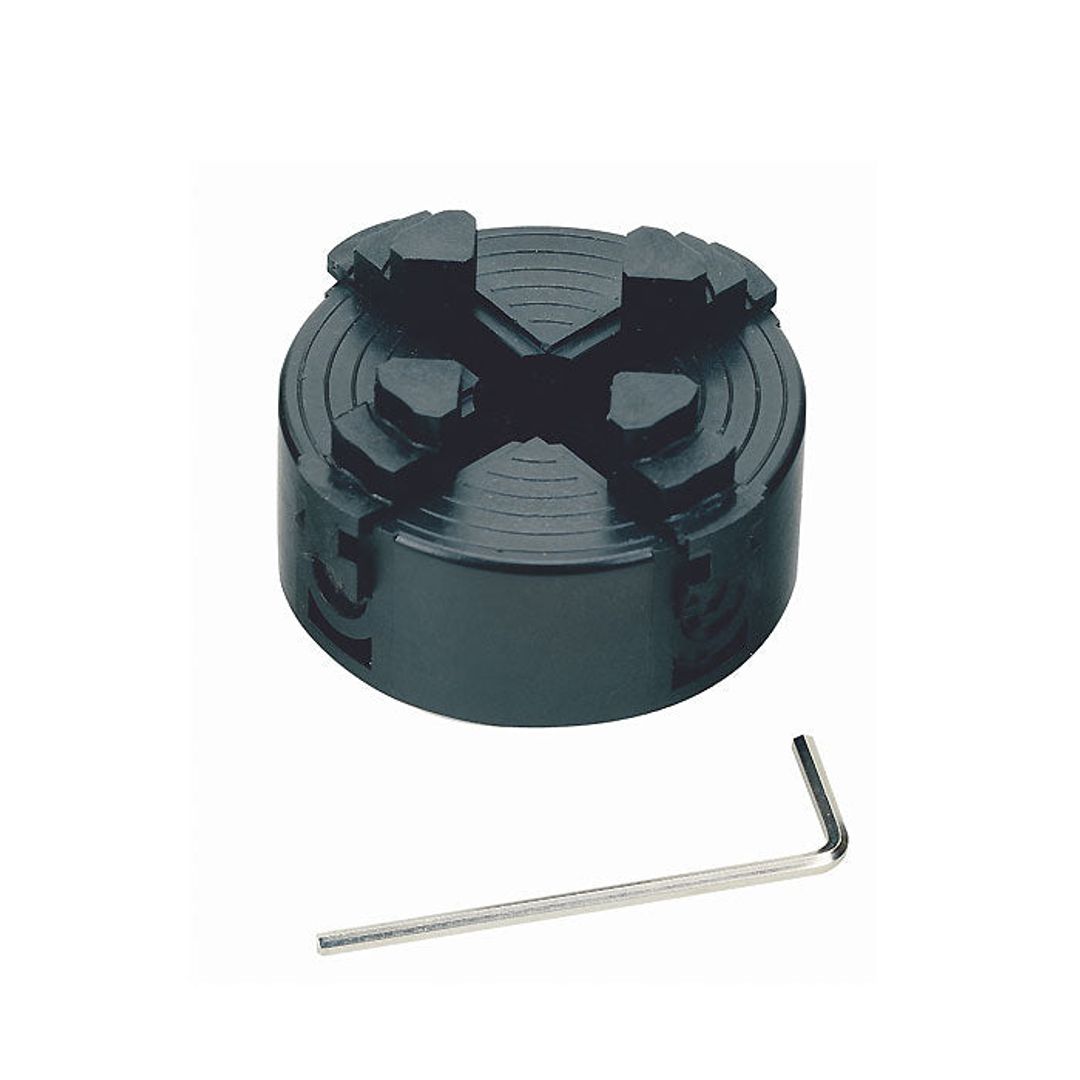 Proxxon four-jaw chuck for the DB 250 woodturning lathe, SKU 27024, for holding irregular workpieces.