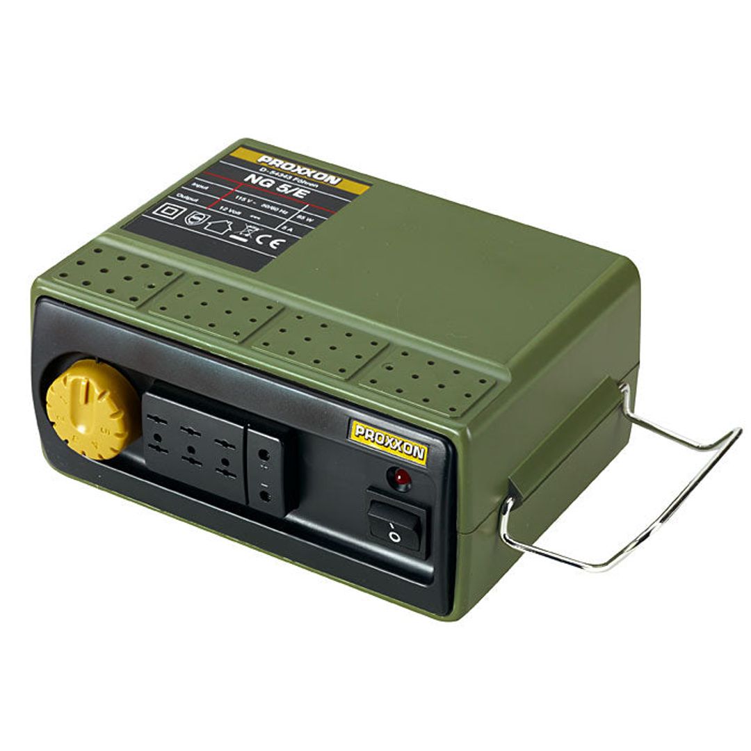 Proxxon NG 5/E heavy-duty AC adapter transformer, SKU 38704, power supply for MICROMOT tools.