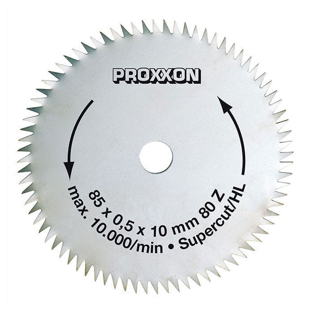 Proxxon Super-Cut crosscut saw blade, 80 teeth, SKU 28731, for the FKS/E, FET, and KGS 80 saws.