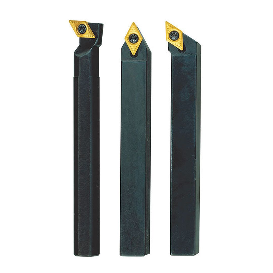 Proxxon cutter set with tungsten carbide inserts for the PD 230/E and PD 400 lathes, SKU 24555.