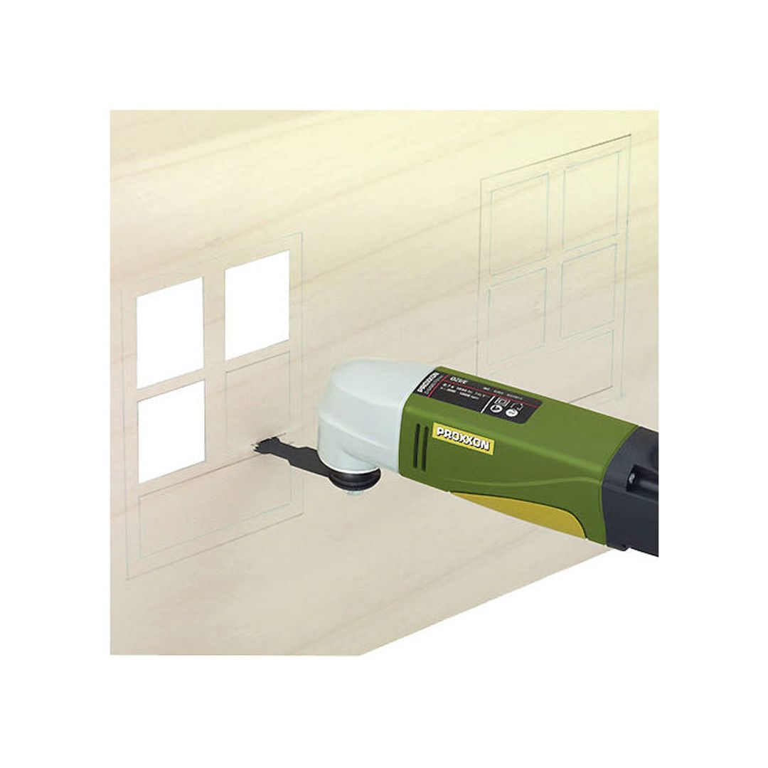 Proxxon OZI/E detail sander, SKU 38520, close-up of the oscillating sanding pad and tip.