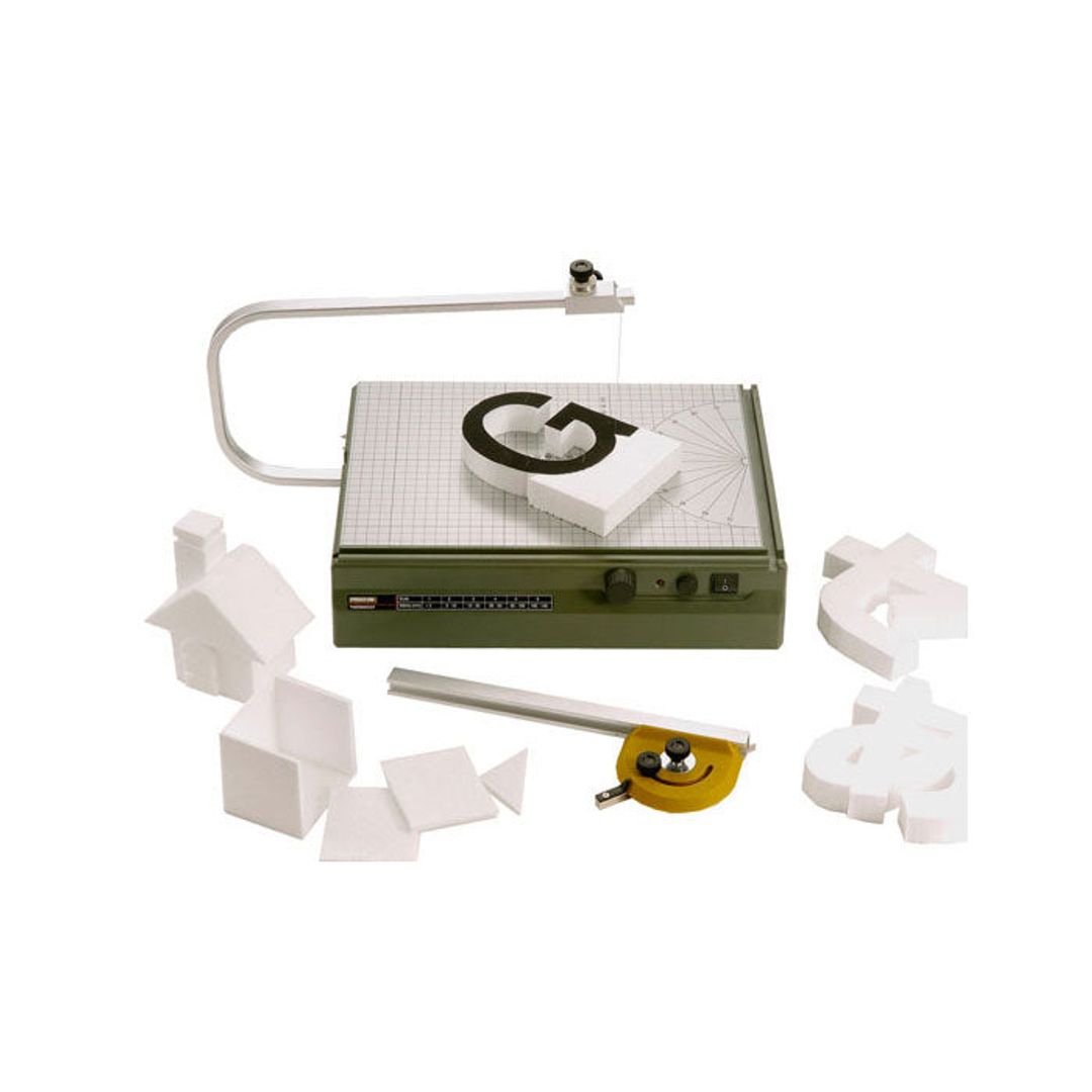 Proxxon 37080 THERMOCUT 115/E hot wire cutter shown in use