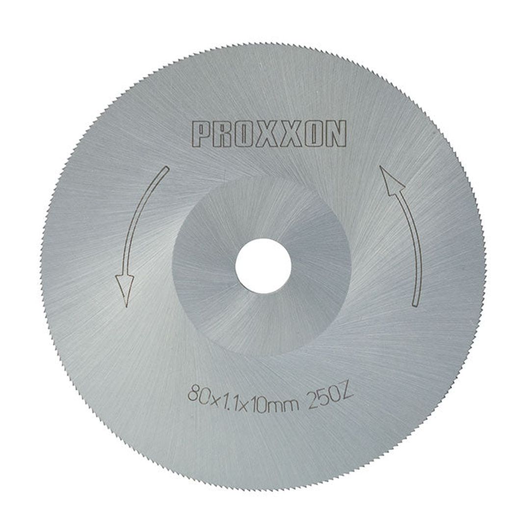Proxxon HSS saw blade, SKU 28730, replacement blade for the FET table saw and KGS 80 chop saw.