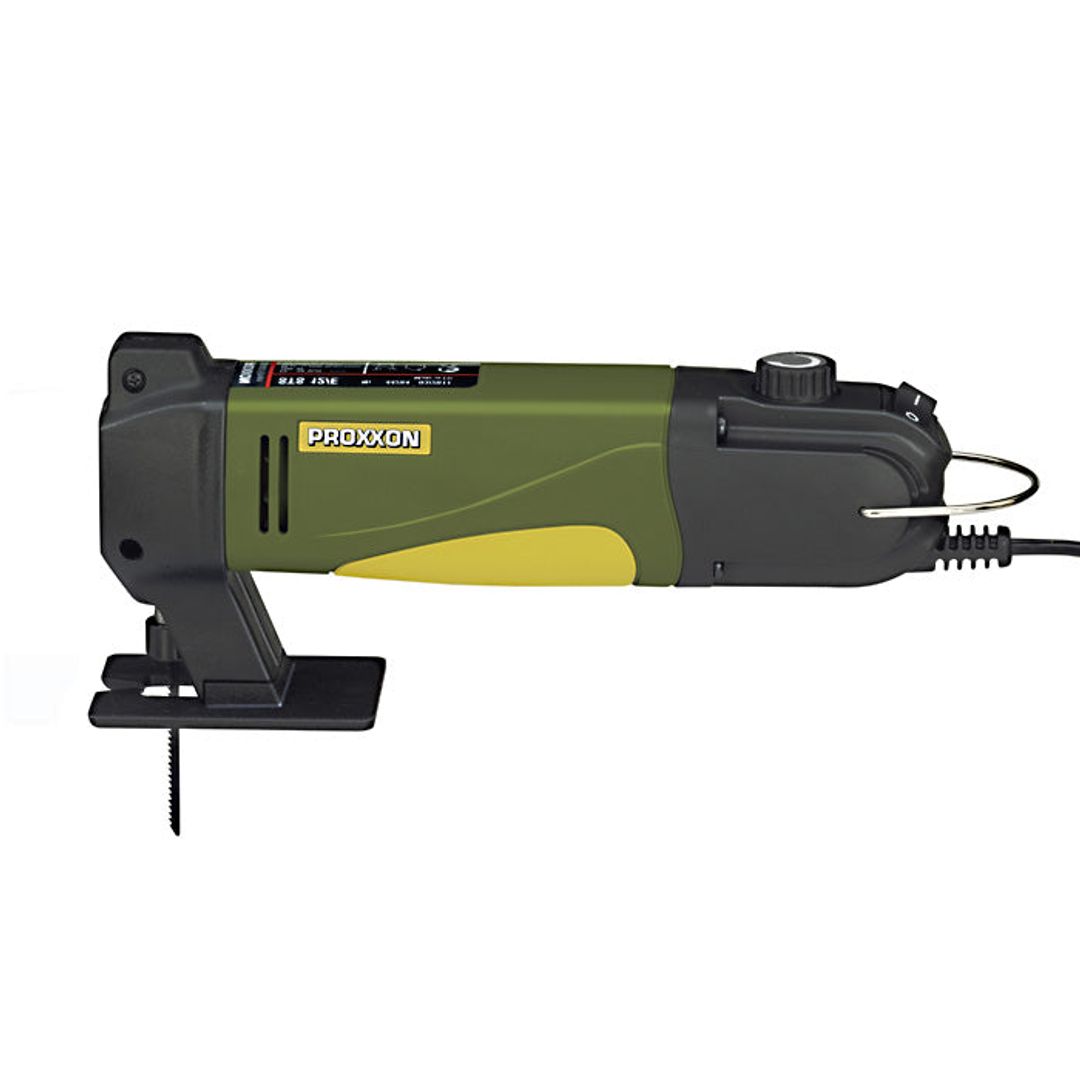 Proxxon STS 12/E jig saw, 12V, SKU 28534, a corded jigsaw for curved and straight cuts.