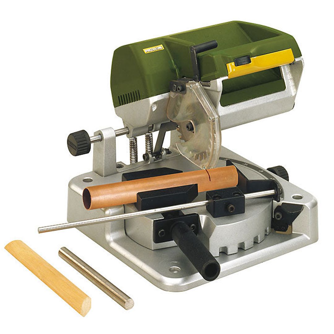 Proxxon KGS 80 micro chop saw, SKU 37160, a compact mitre saw for precise cross-cutting of small stock.
