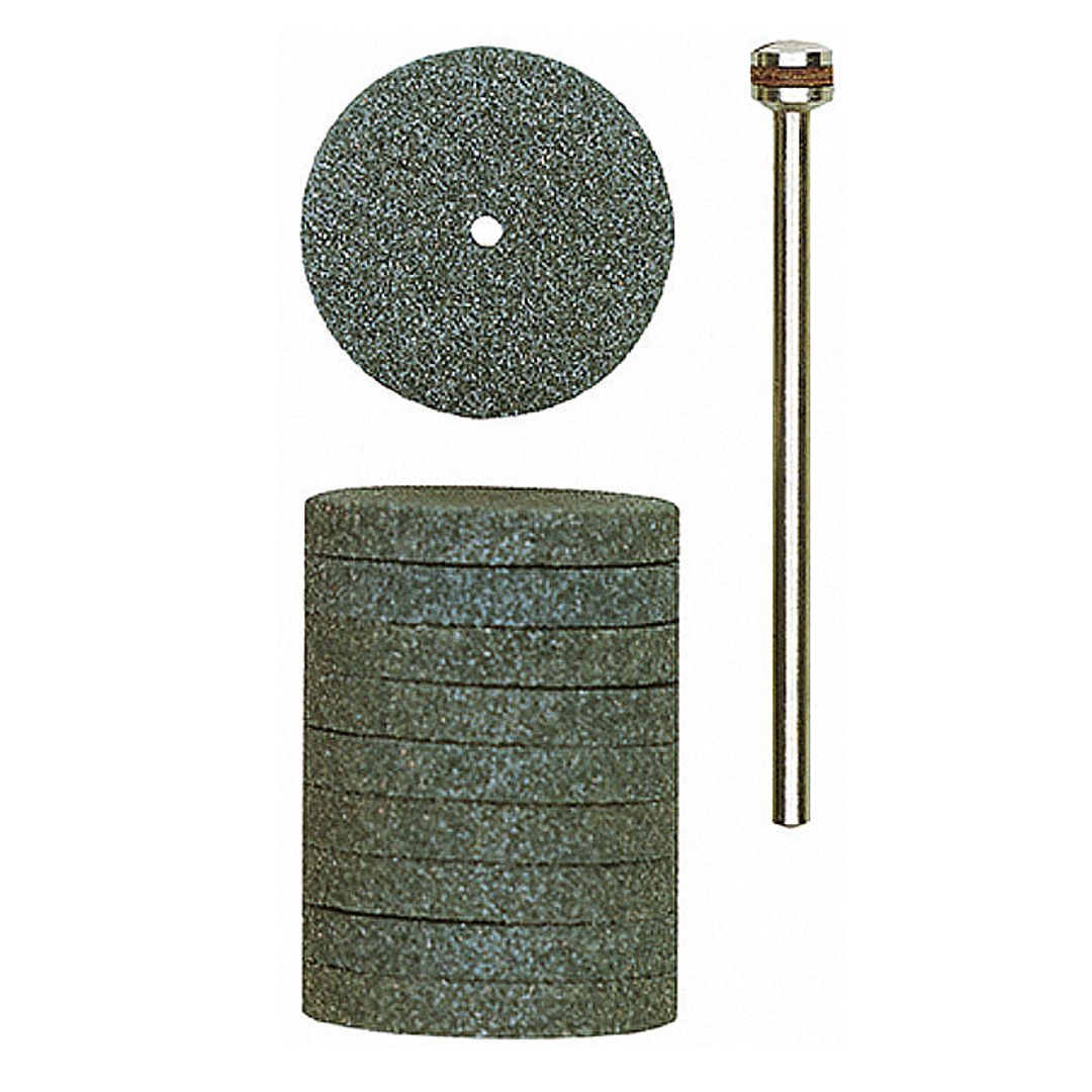 Proxxon silicon carbide grinding wheels, Ø 7/8 inch, 10 pieces, SKU 28304, for rotary tool grinding.