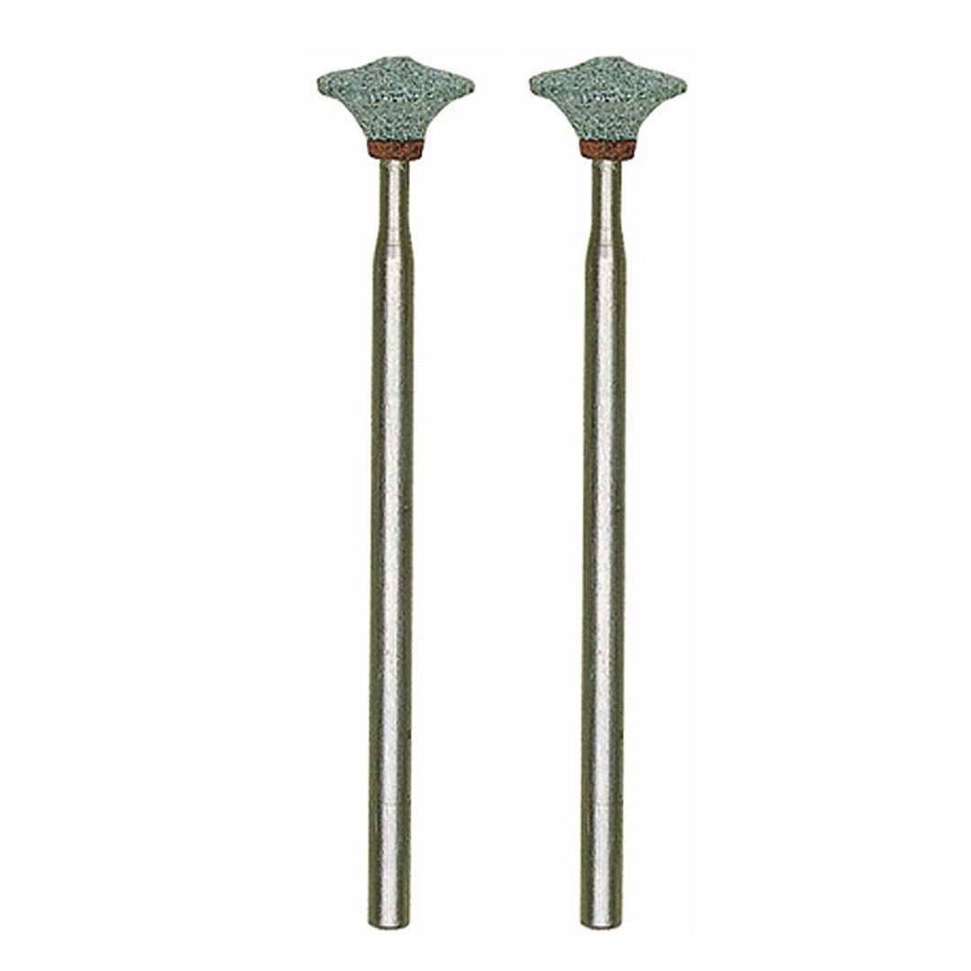 Proxxon silicon carbide mounted points, 2 pieces, knife-edge wheel shape, SKU 28272, for rotary tool grinding.