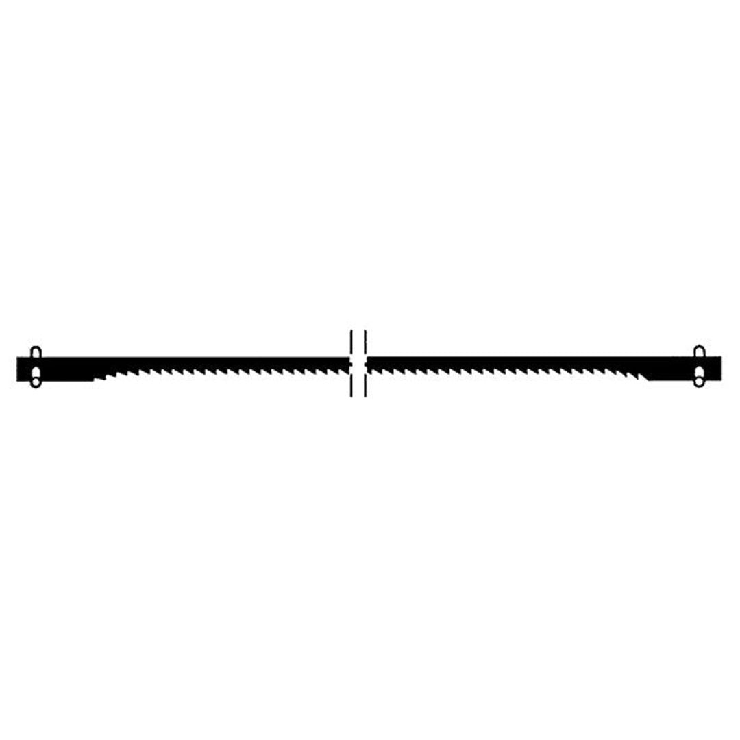 Proxxon pin-end scroll saw blades, normal tooth (18 TPI), set of 12, SKU 28743, for general-purpose cutting.