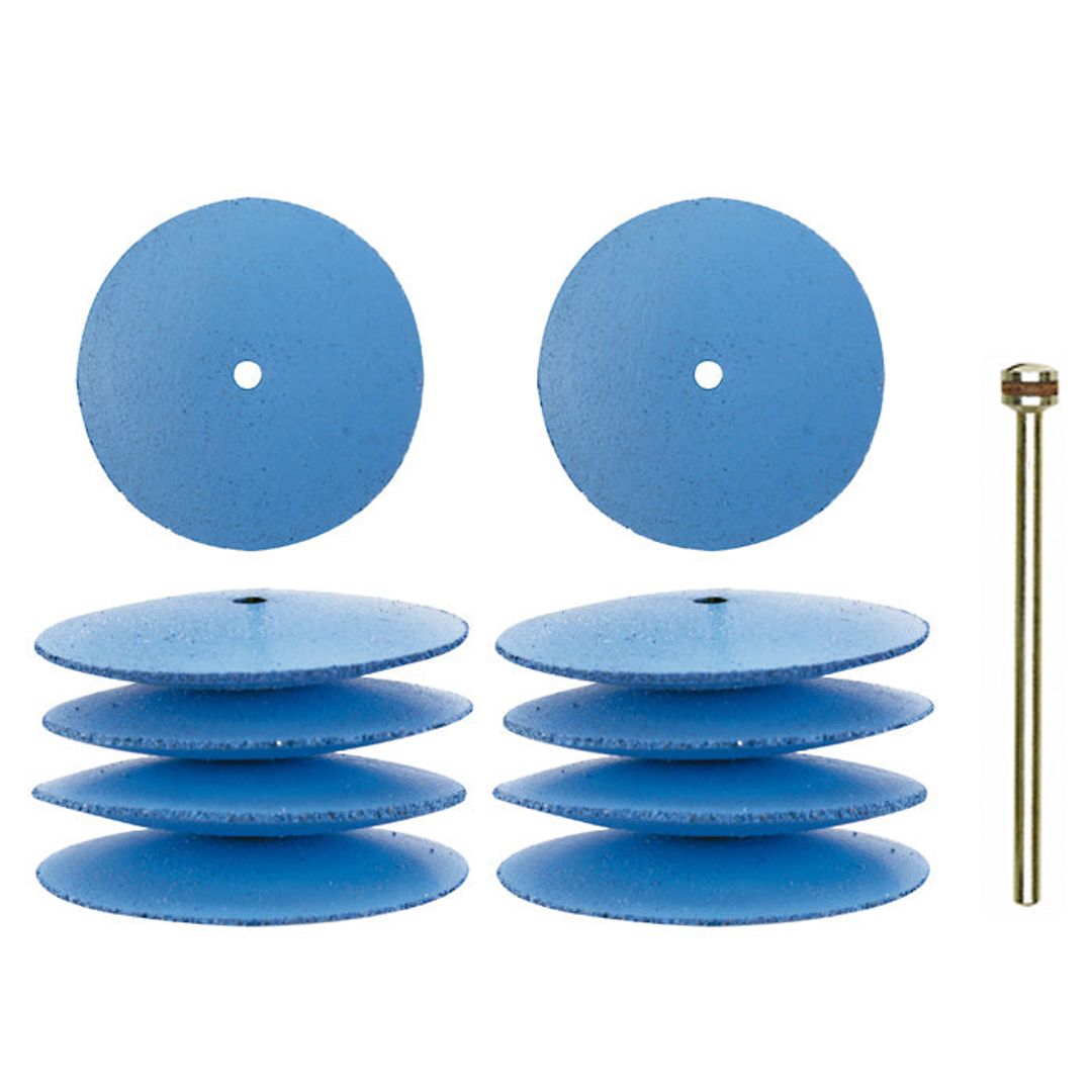 Proxxon silicone polishing discs, lens shape, Ø 7/8 inch, 10 pieces, SKU 28293, for rotary tool polishing.