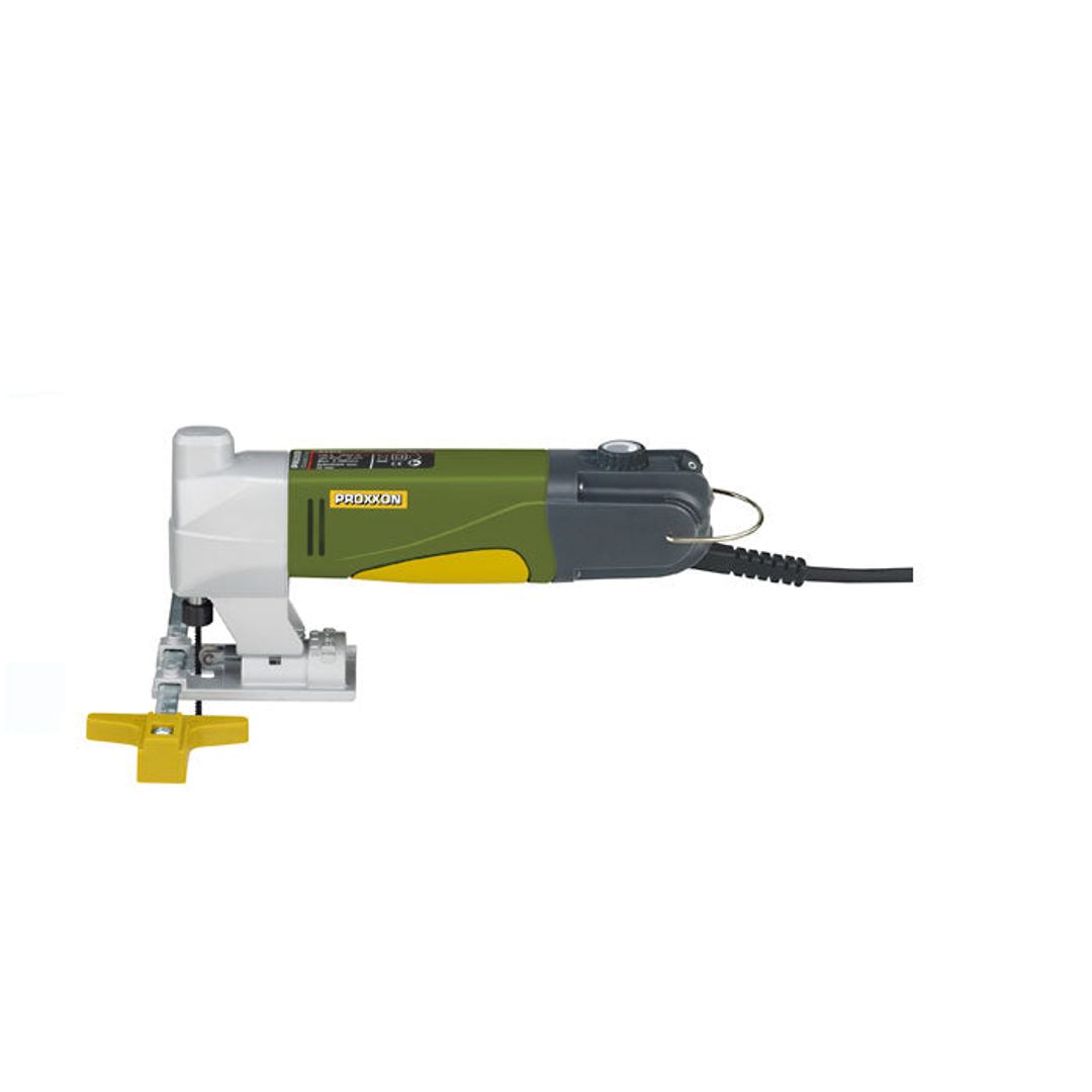 Proxxon STS/E super jig saw, SKU 38530, a benchtop jigsaw for curved cuts in wood and plastic.
