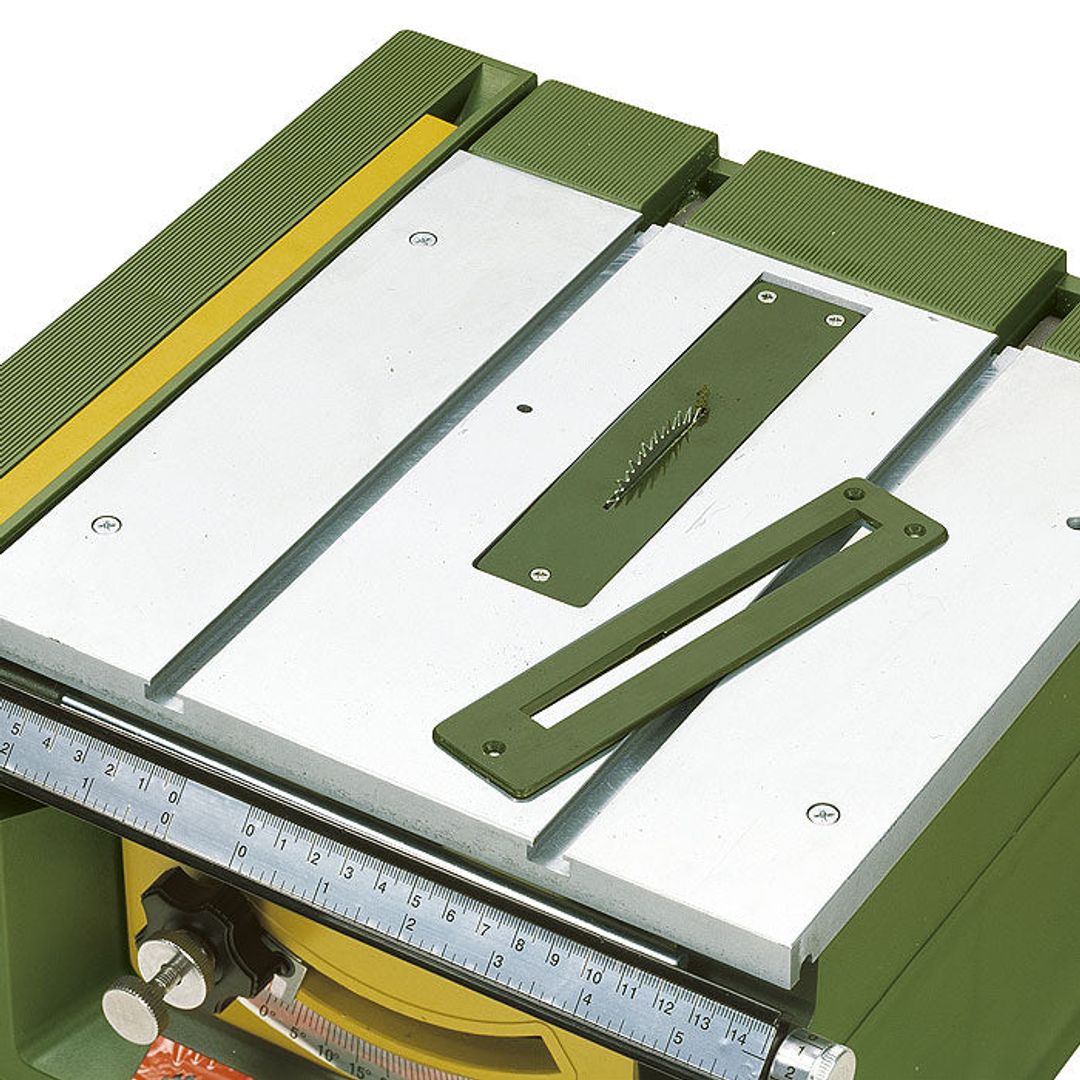 Proxxon 37070 FET precision table saw, close-up detail