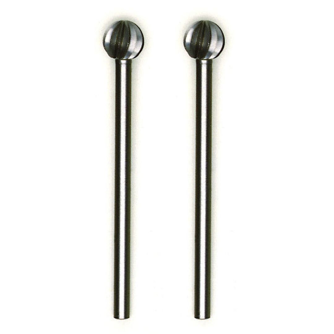 Proxxon tungsten vanadium cutter, round shape, 2 pieces, Ø 15/64 inch, SKU 28725, for rotary carving.