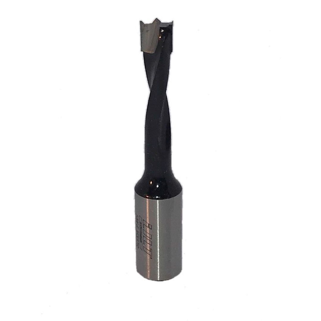 Tooltech DR 57-1/4 carbide-tipped brad point drill bit, 1/4 in right-hand, for hinge boring.
