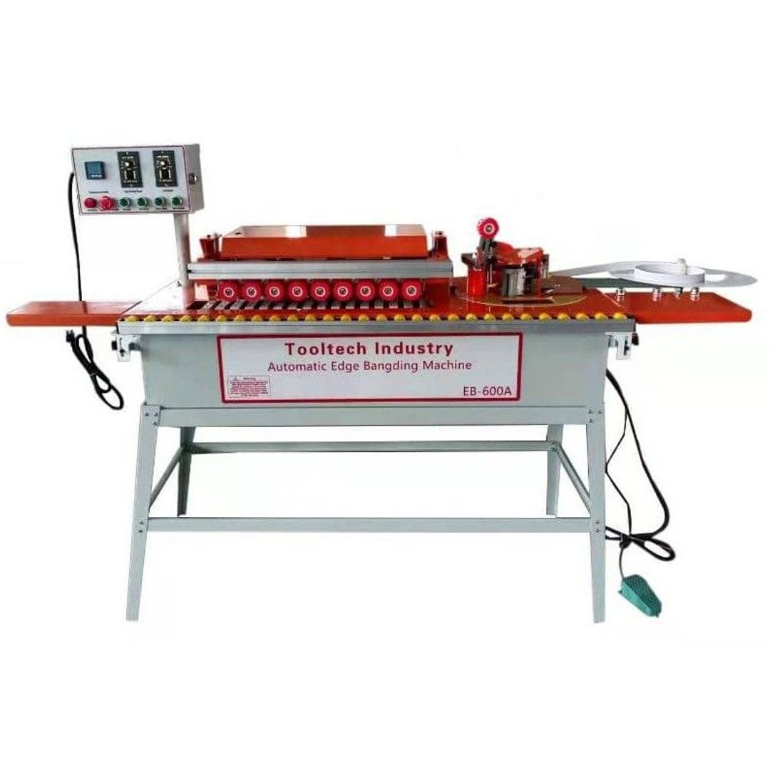 Tooltech EB-600A woodworking edge bander with dust collector for PVC and veneer edge banding.