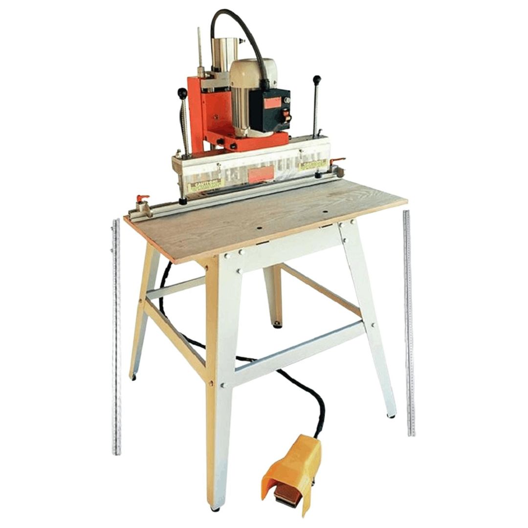 Tooltech PB13-1 pneumatic 13-spindle line boring machine, 1 in spindle spacing, with floor stand.