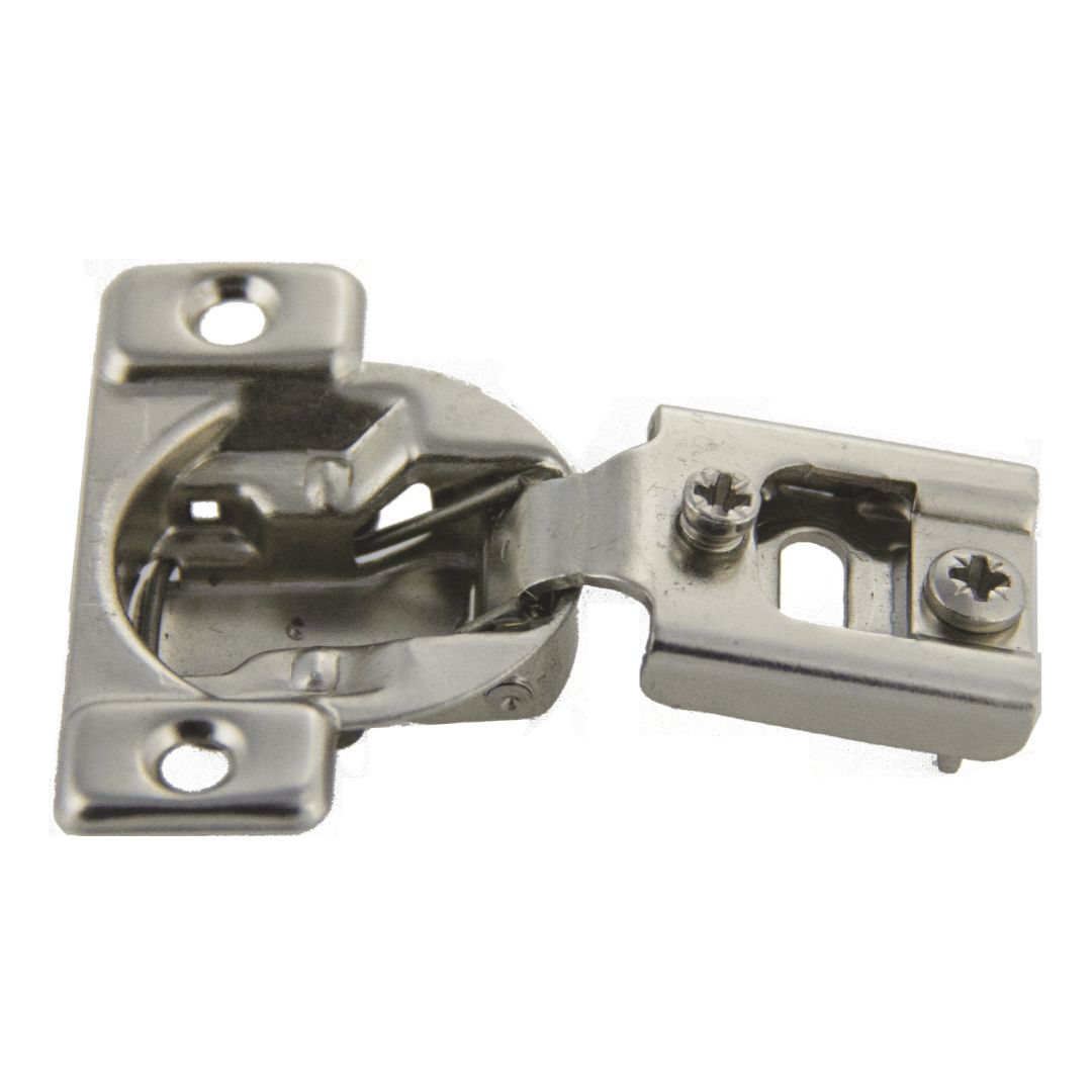 Tooltech TH294-D 4-way 2-cam face frame hinge with dowels, 1/2 in overlay, 1-piece cup.