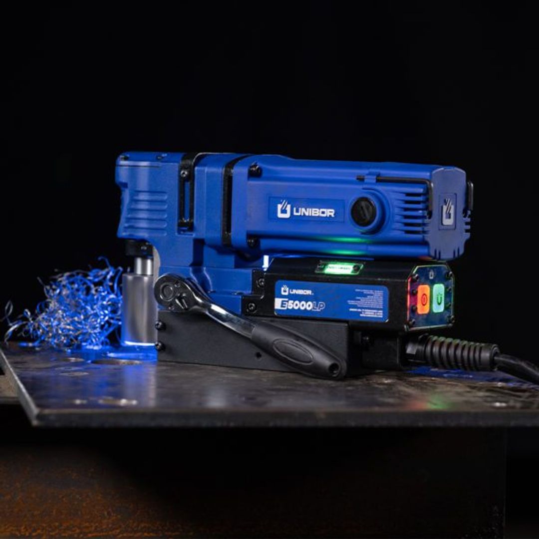 Unibor E5000 Low Profile Mag Drill, E5000 Low Profile in use